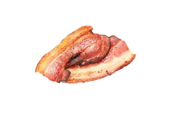 Bacon Frit Nourriture Frite Isolé Sur Fond Blanc Png — Photo