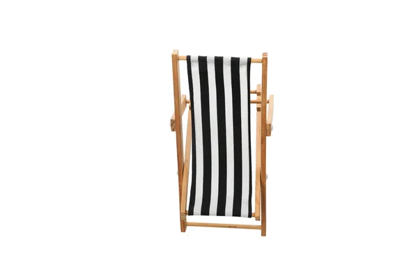 Boş Güverte Sandalyesi Beyaz Arkaplanda Izole Edildi — Stok fotoğraf