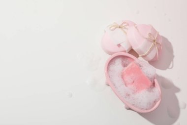 Sabun - spa, güzellik prosedürleri ve cilt bakımı konsepti, metin için alan