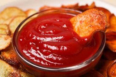 Lezzetli yemek kavramı - tatlı patates kızartması