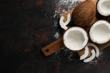 Hindistan cevizi ve hindistan cevizi tozu karışımı, metin için boşluk