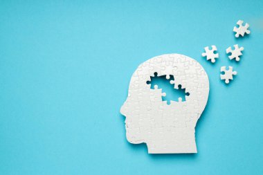 Bunama ve Parkinson hastalığı, ADHD, kafa hastalığı teması için kompozisyon, metin için alan