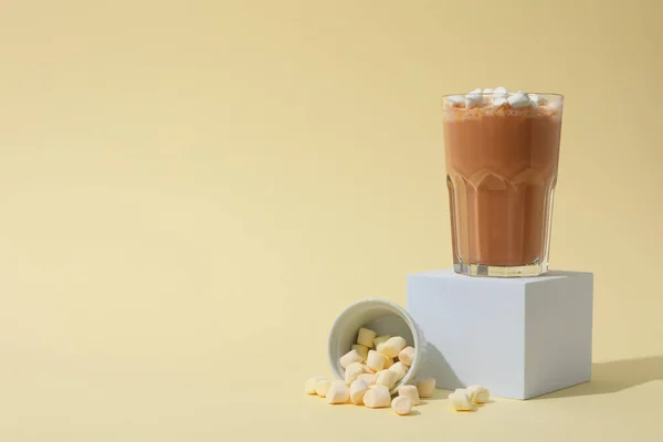 Délicieux Dessert Frais Été Milk Shake Chocolat Espace Pour Texte — Photo