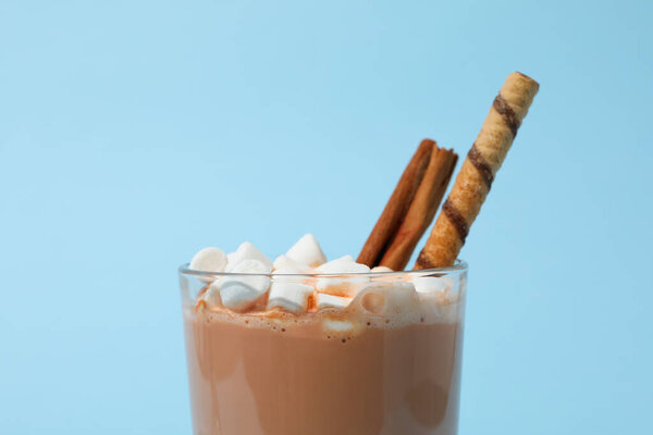 Tasty fresh summer dessert - delicious chocolate milkshake