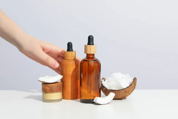 Stock image Natural cosmetic concept - coconut cosmetic for self care