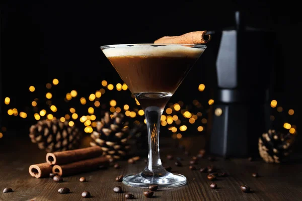 Espresso Martini Cocktail Delicious Alcohol Drink Dessert Cocktail — Stock Photo, Image