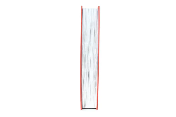 Jedna Červená Kniha Izolovaných Bílém Pozadí — Stock fotografie