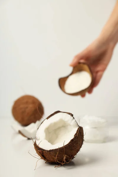 Producto Para Procedimientos Belleza Cuidado Piel Cuerpo Aceite Coco — Foto de Stock