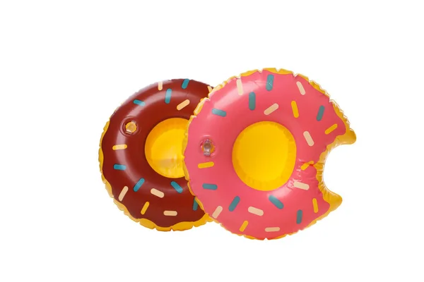 Rubber Ring Donuts Geïsoleerd Witte Achtergrond — Stockfoto