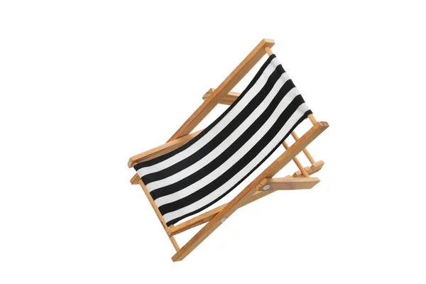 Empty Deck Chair Isolated White Background — Stock Photo, Image