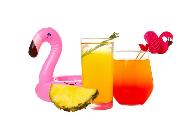 Drinks Fresh Summer Cocktails Refreshing Isolated White Background — Stock Photo, Image