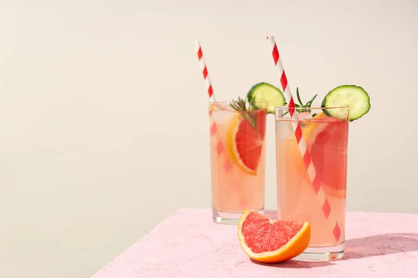 Grapefruitcocktail Alcohol Niet Alcoholische Drank Voor Feesten Ruimte Voor Tekst — Stockfoto