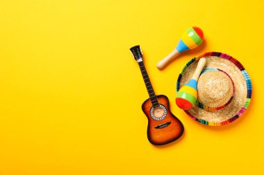 Cinco de Mayo konsepti için kompozisyon, metin için boşluk