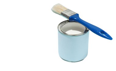 Beyaz arkaplanda izole edilmiş boya ve fırçayla, PNG