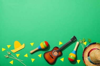 Cinco de Mayo konsepti için kompozisyon, metin için boşluk