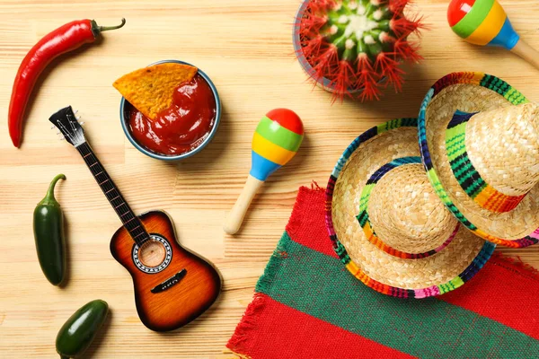 Composition Cinco Mayo Concept Top View — Stock Photo, Image