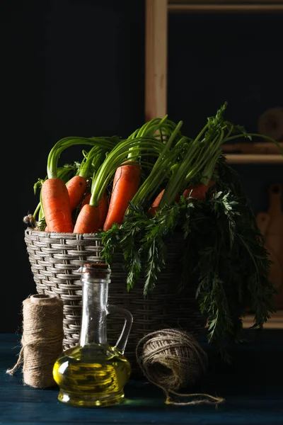 Свежая Морковь Концепция Сбора Урожая Сезон Сбора Урожая — стоковое фото
