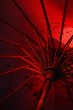 Geleneksel Japon şemsiyesi, geleneksel Japon aksesuar konsepti.