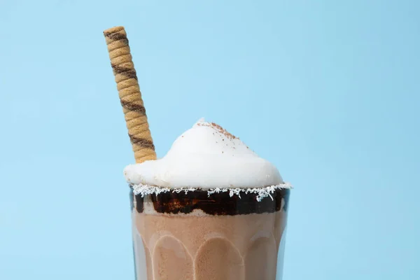 Leckeres Frisches Sommer Dessert Köstlicher Schokoladen Milchshake — Stockfoto