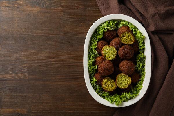 Vegetarian food concept - falafel, tasty falafel balls