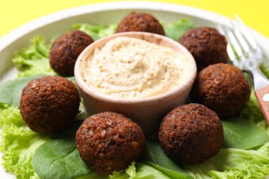 Vejetaryen yemek konsepti - falafel, lezzetli falafel topları