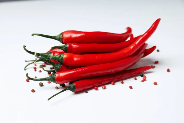 Koncepcja Gorących Pikantnych Składników Czerwona Papryka Chili — Zdjęcie stockowe