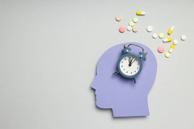 Bunama ve Parkinson hastalığı, ADHD, kafa hastalığı teması için kompozisyon, metin için alan