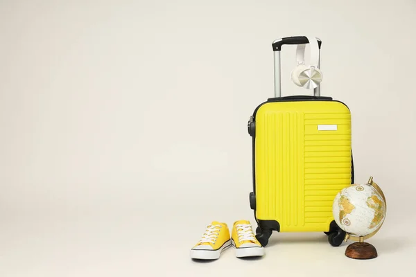 Suitcase, luggage, baggage for summer travel and vacation
