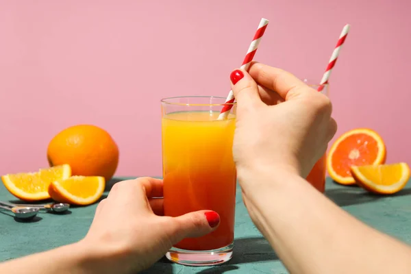 Orange Cocktail Concept Fresh Delicious Summer Citrus Cocktail — Stock Photo, Image