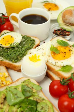 Lezzetli kahvaltı kavramı, lezzetli sabah yemeği.