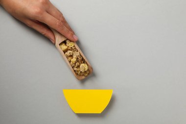 Kahvaltıda pişmemiş yemek fotoğrafı - Müsli.