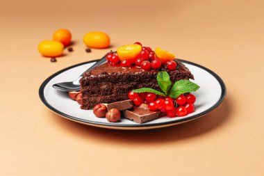 Lezzetli tatlı - Çikolatalı pasta, lezzetli tatlı konsepti