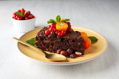 Lezzetli tatlı - Çikolatalı pasta, lezzetli tatlı konsepti