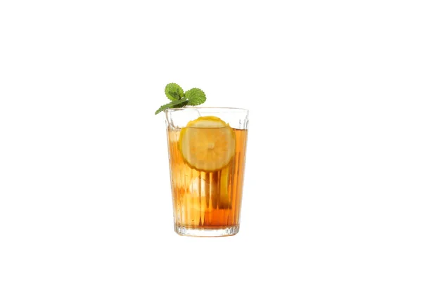 Chá Gelo Bebida Para Refrescar Tempo Quente Verão Isolado Fundo — Fotografia de Stock