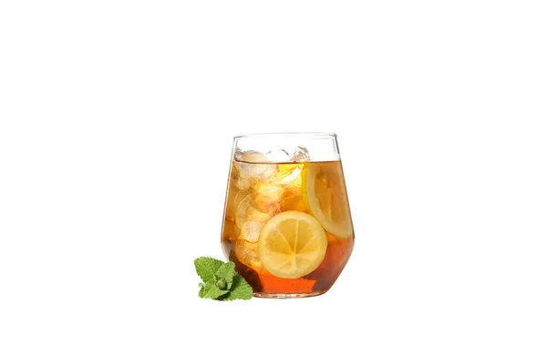 Ice Tea Drink Refreshing Hot Summer Weather Isolated White Background — Stock Photo, Image