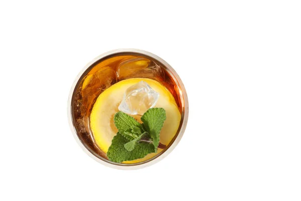 Chá Gelo Bebida Para Refrescar Tempo Quente Verão Isolado Fundo — Fotografia de Stock