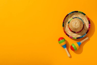 Cinco de Mayo konsepti için kompozisyon, metin için boşluk