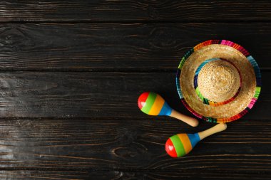 Cinco de Mayo konsepti için kompozisyon, metin için boşluk