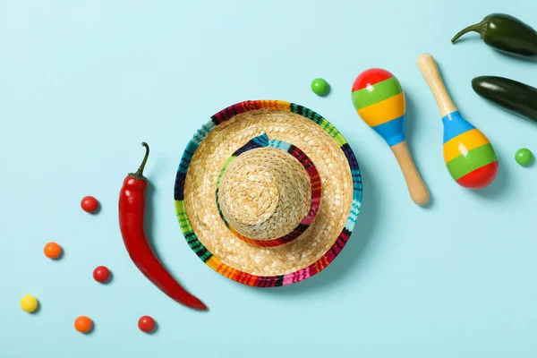 Composition Cinco Mayo Concept Top View — 스톡 사진