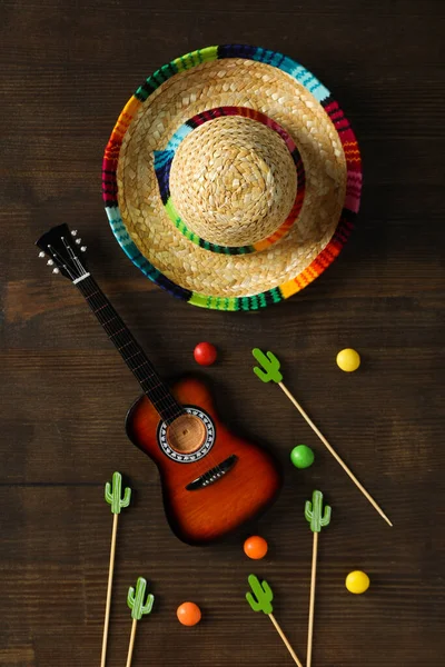 Composition Cinco Mayo Concept Top View — Stock Photo, Image