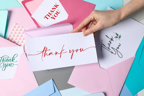 Worte Der Dankbarkeit Dankbarkeit Konzept Text Danke — Stockfoto