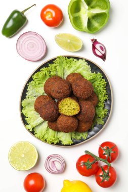 Vejetaryen yemek konsepti - falafel, lezzetli falafel topları