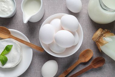 Lezzetli gıda kavramı - farklı süt ürünleri