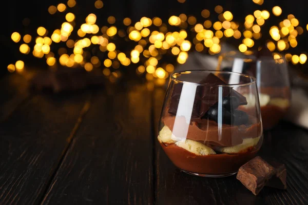 Concepto Comida Deliciosa Dulce Mousse Chocolate —  Fotos de Stock