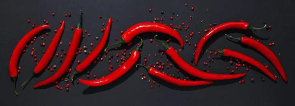 Conceito Ingredientes Quentes Picantes Pimenta Vermelha — Fotografia de Stock