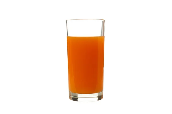 Здоровий Напій Морквяний Сік Ізольований Білому Тлі — стокове фото