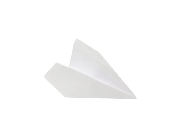 Белый Бумажный Самолет Изолирован Белом Фоне — стоковое фото