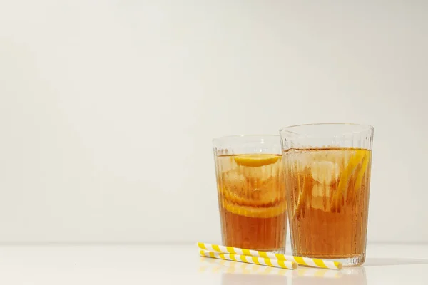 Chá Gelo Bebida Para Refrescar Tempo Verão Quente — Fotografia de Stock
