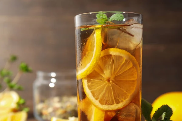 Чай Льдом Напиток Освежения Жаркую Летнюю Погоду — стоковое фото