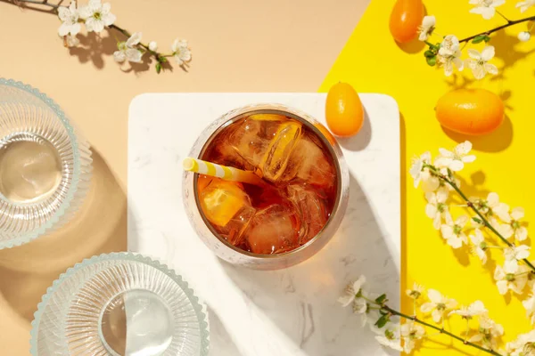 Chá Gelo Bebida Para Refrescar Tempo Verão Quente — Fotografia de Stock